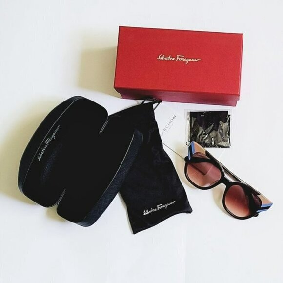 NWT Salvatore Ferragamo  Stripe Square Sunglasses main image 8